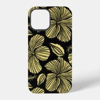 Vintage seamless tropical hibiscus flowers