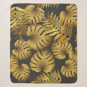 Vintage seamless tropical pattern, bright tropical sherpa blanket