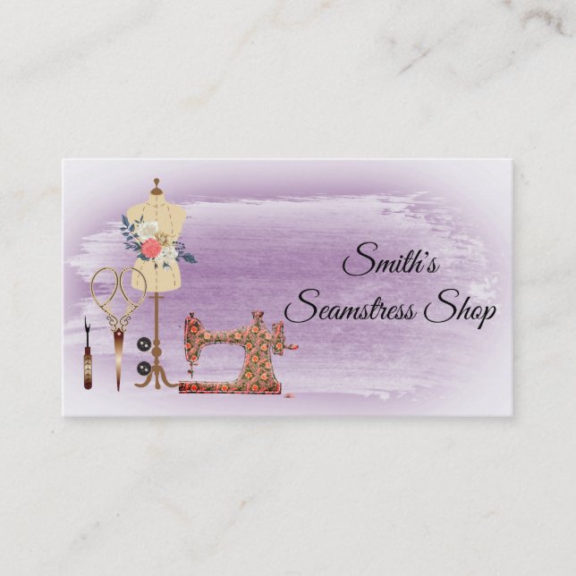 Vintage Seamstress Business Card (Front)