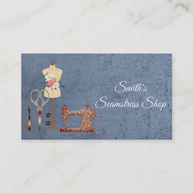 Vintage Seamstress Business Card (Front)