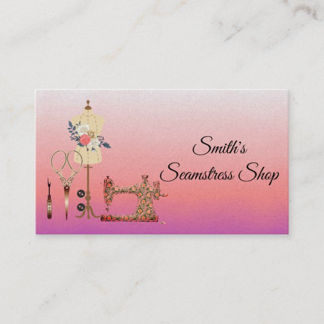 Vintage Seamstress Business Card (Front)