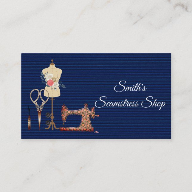 Vintage Seamstress Business Card (Front)