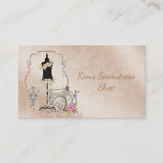 Vintage Seamstress Business Card (Front)