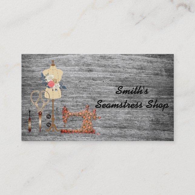 Vintage Seamstress Business Card (Front)