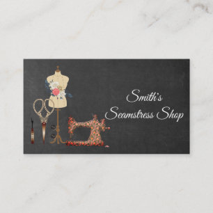 Vintage Seamstress Chalkboard Business Card