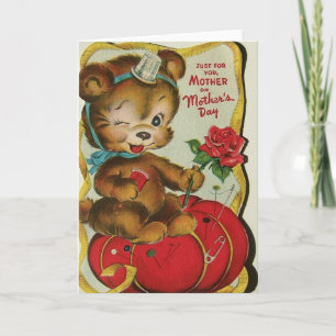 Vintage Seamstress Stitcher Mother's Day Card