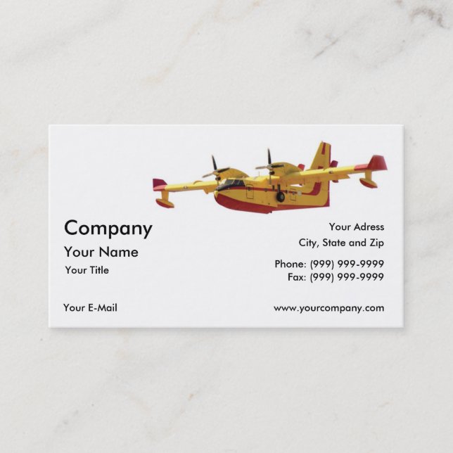 Vintage Seaplane Business Card (Front)