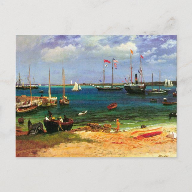 Vintage Seascape, Nassau Harbour by Bierstadt Postcard (Front)