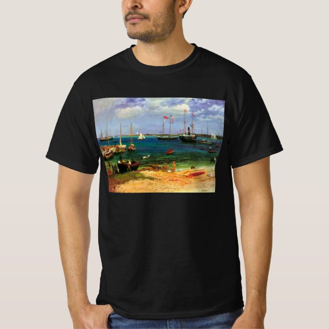 Vintage Seascape, Nassau Harbour by Bierstadt T-Shirt (Front)