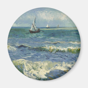 Vintage Seascape near Les Saintes-Maries-de-la-Me Magnet