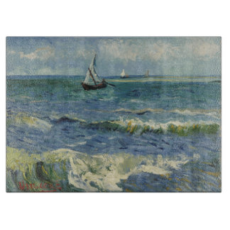Vintage Seascape near Les Saintes-Maries-de-la-Mer Cutting Board