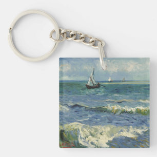 Vintage Seascape near Les Saintes-Maries-de-la-Mer Key Ring