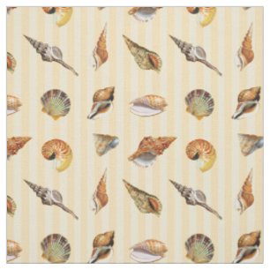 Vintage Seashell Fabric Sand Stripe