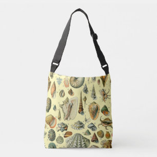 Vintage Seashell Print Adolphe Millot Coastal Crossbody Bag