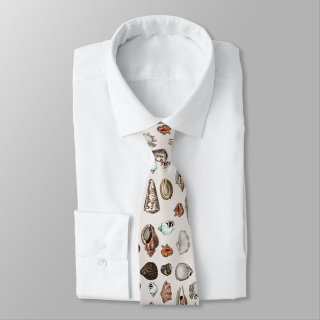 Vintage Seashells Mollusc Marine Beach Snail Shell Tie (Tied)