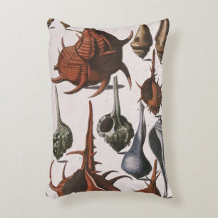 Vintage Seashells, Ocean Sea Shells Marine Life Decorative Cushion