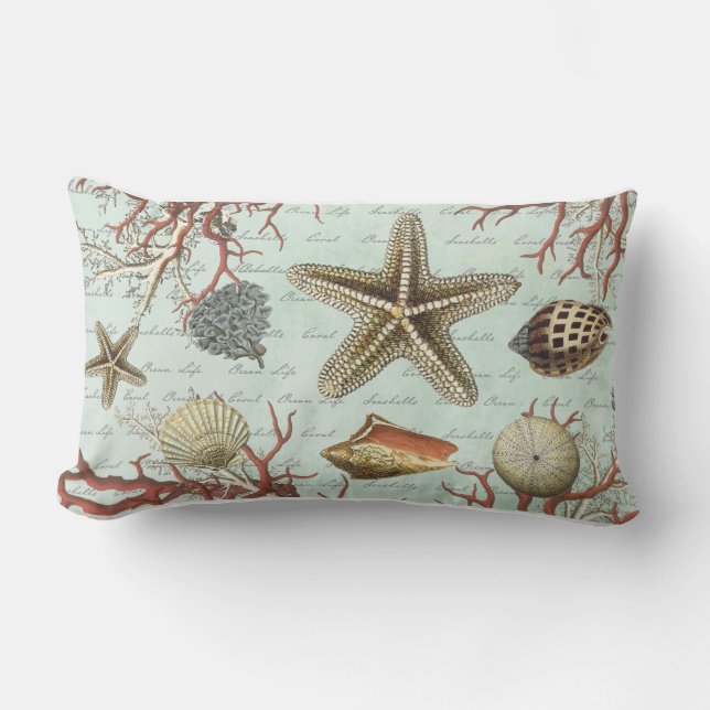 Vintage Seashells...pillow Lumbar Cushion (Front)