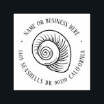 Vintage Seashells Summer Beach Name Return Address Self-inking Stamp<br><div class="desc">Personalised rubber stamp for your holiday mailing return address, small business professional logo and custom info. Vintage and classic design to add some personal touch to your mail and package. Customise the text with your name or business name, address and contact information. Use the Design Tool to further edit the...</div>