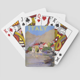 Vintage Seaside Village Italy Tourism Playing Cards