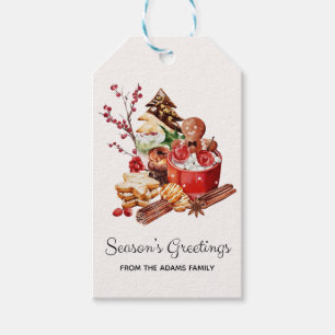 Vintage Season Greetings Gingerbread Christmas Gift Tags