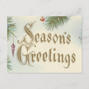 Vintage "Seasons Greetings" Christmas Card