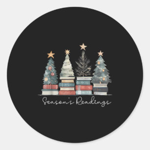 Vintage Seasons Readings All Booked For Christmas  Classic Round Sticker