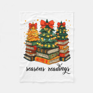 Vintage Seasons Readings All Booked For Christmas Fleece Blanket
