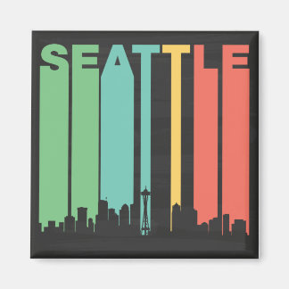 Vintage Seattle Cityscape Magnet