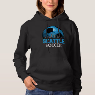 Vintage Seattle Cityscape Soccer For Men Women Boy Hoodie