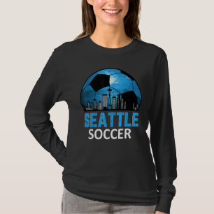 Vintage Seattle Cityscape Soccer For Men Women Boy T-Shirt