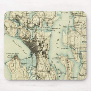 Vintage Seattle Map Mouse Mat