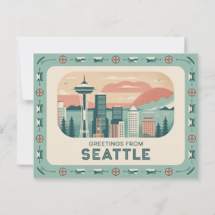 Vintage Seattle Postcard   Greetings from Seattle 