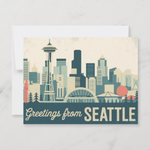 Vintage Seattle Postcard   Greetings from Seattle 