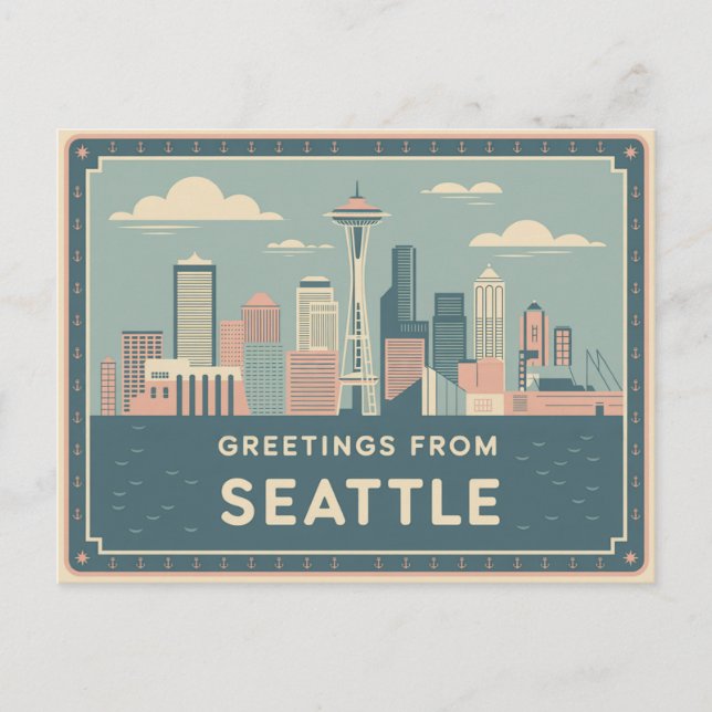 Vintage Seattle Postcard | Greetings from Seattle  (Front)