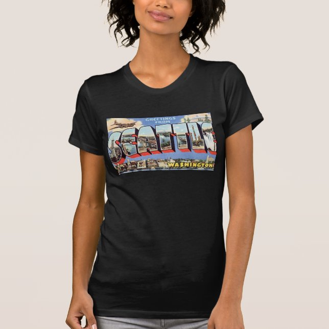 Vintage Seattle Postcard T-Shirt (Front)