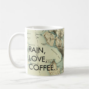 Vintage Seattle Rain Love Coffee Coffee Mug