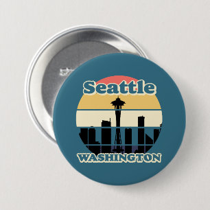 Vintage Seattle Washington 7.5 Cm Round Badge