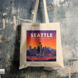 Vintage Seattle Washington Tote Bag