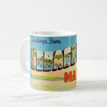 Vintage Sebago Lake Maine  Coffee Mug<br><div class="desc">Colourful vintage greeting from Sebago Lake Maine repurposed!</div>