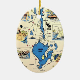 Vintage Sebago Lake Maine Ornament