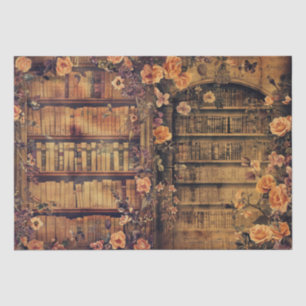 Vintage Secret Library Decoupage Print Tissue Paper