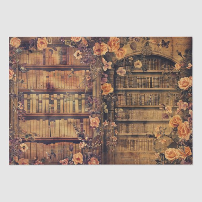 Vintage Secret Library Decoupage Print Tissue Paper (Front)