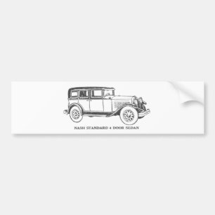 Vintage Sedan Car Bumper Sticker