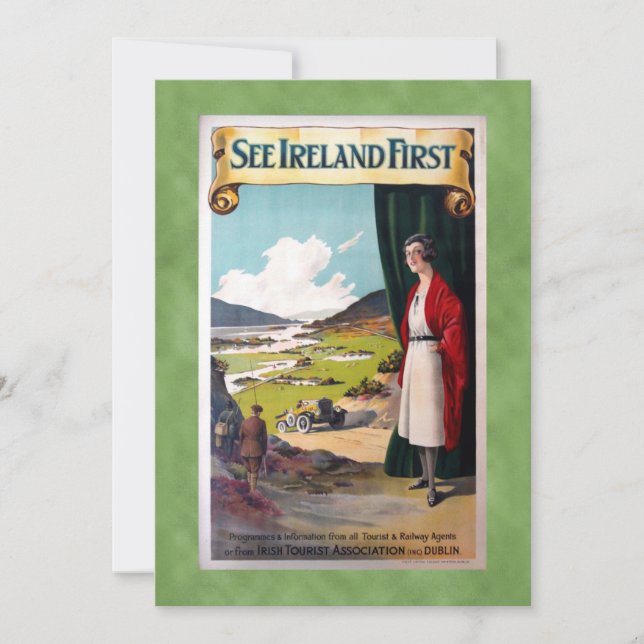 Vintage See Ireland First Travel Greeting Card (Front)