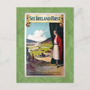 Vintage See Ireland First Travel Postcard