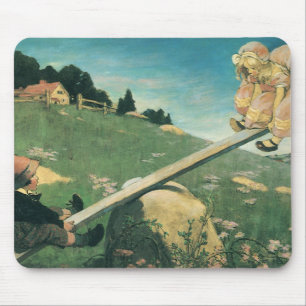 Vintage See Saw Margery Daw, Jessie Willcox Smith Mouse Mat