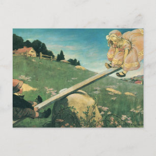 Vintage See Saw Margery Daw, Jessie Willcox Smith Postcard