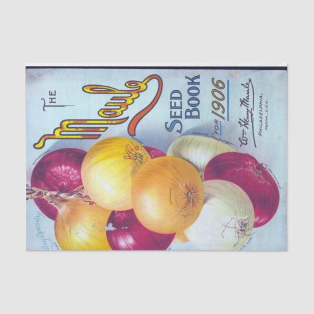 Vintage Seed Book, Maule's 1906, Onions Tissue Paper (Front)