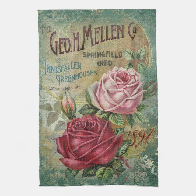 Vintage Seed Catalog Tea towel (Vertical)