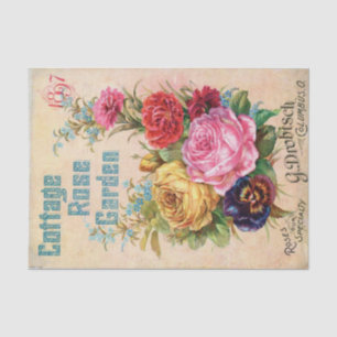 Vintage Seed Catalogue 1897 Cottage Rose Garden Tissue Paper